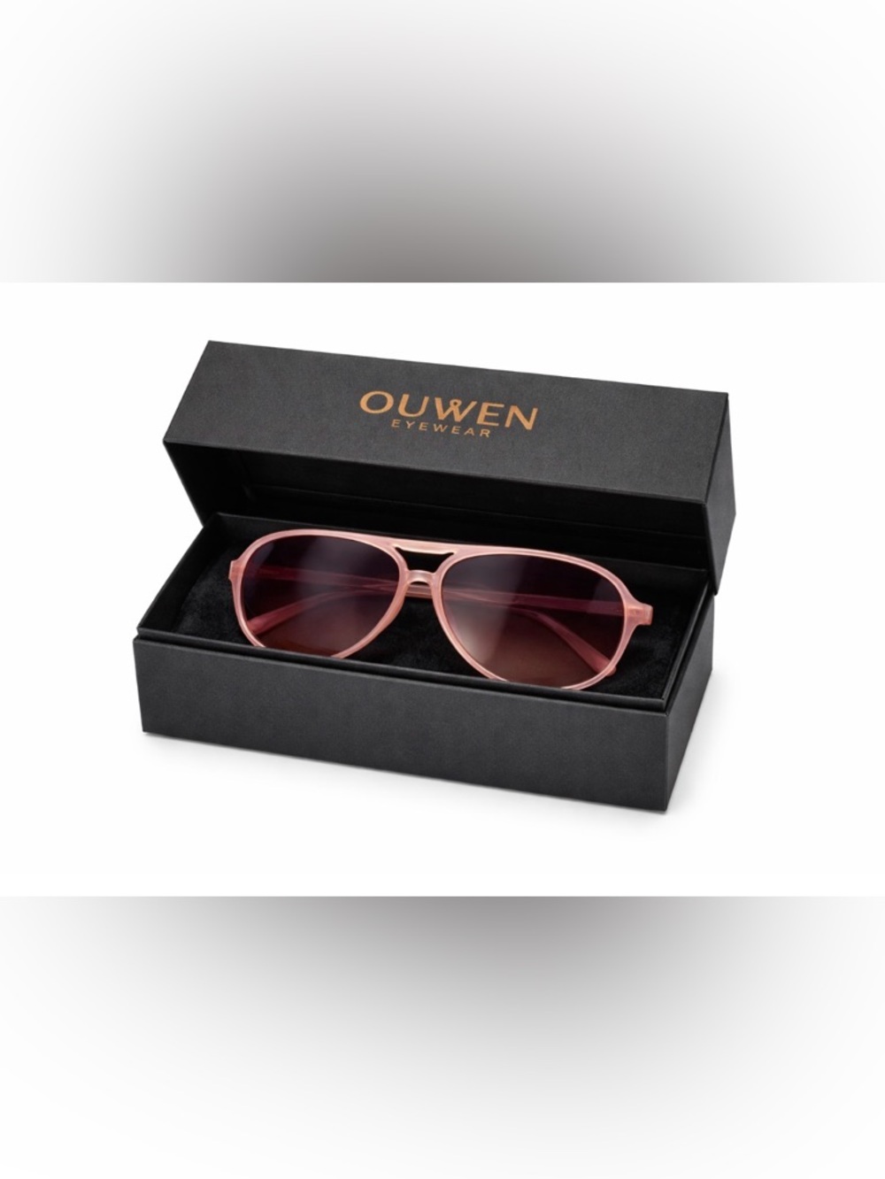 OUWEN Pink Aviator Sunglasses